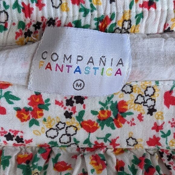 COMPANIA cotton skirt with calico flower print cotton lining size M @K - Picture 3 of 8